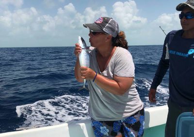 We love deep sea fishing in Ambergris Caye