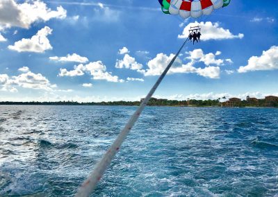 Triple parasail in Ambergris Caye