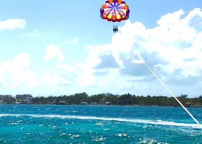 Colorful parasails in Ambergris Caye