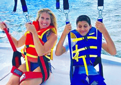 Family safe parasailing in Ambergris Caye